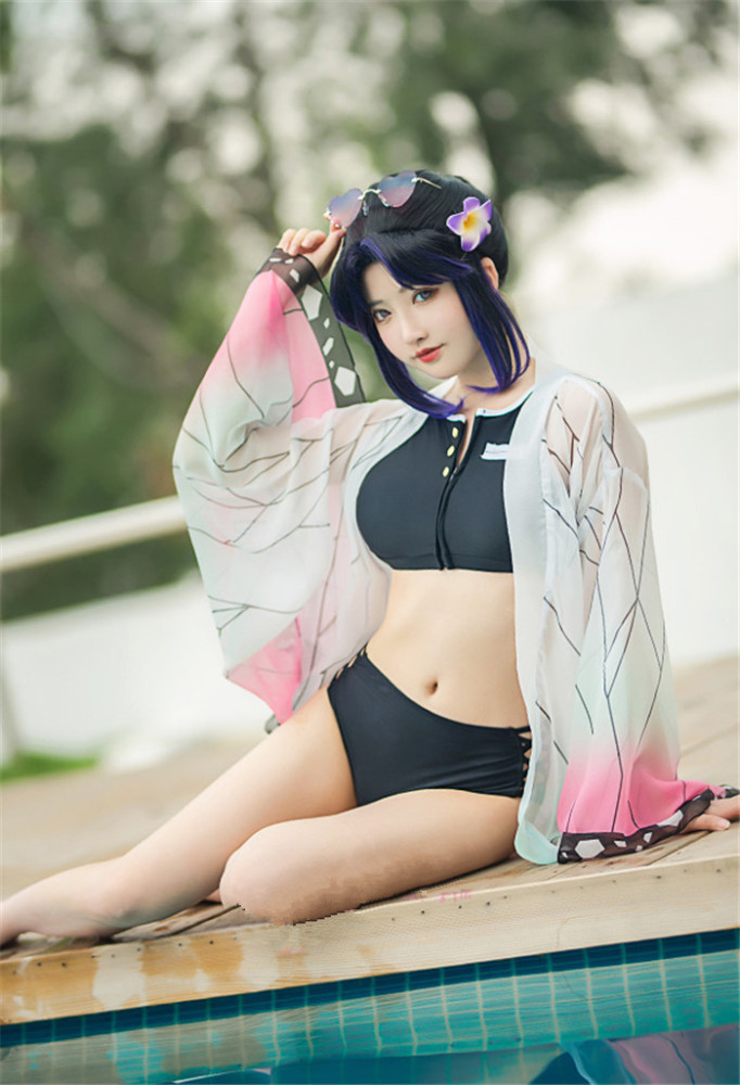 Demon Slayer Kimetsu no Yaiba Kochou Shinobu Swimsuit Cosplay Costume