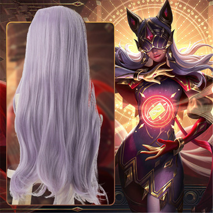 League of Legends the Nine-Tailed Fox  Ahri Purple Cosplay Wig