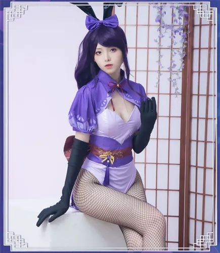 Genshin Impact Baal Raiden Shog Bunny Girl Cosplay Costume