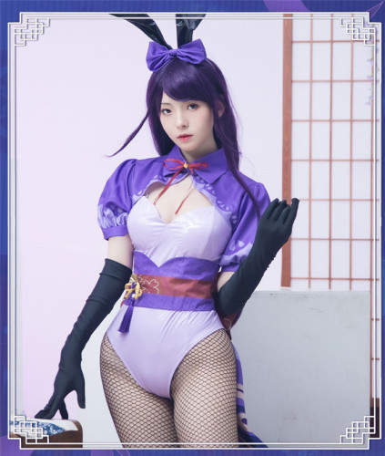 Genshin Impact Baal Raiden Shog Bunny Girl Cosplay Costume