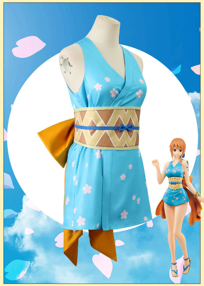 One Piece Nami Kimono Dress Cosplay Costume