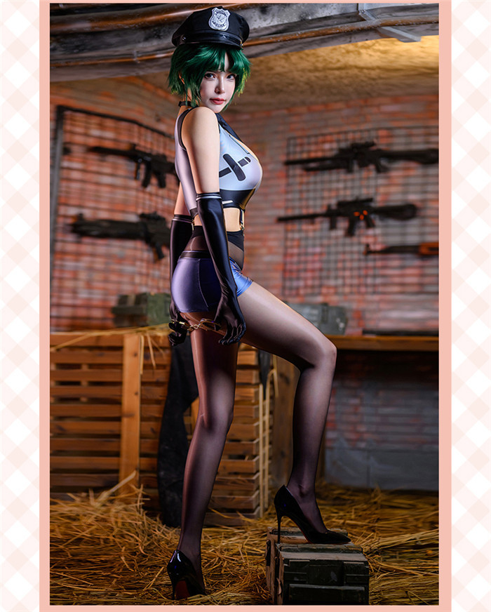 Cyberpunk Sexy Police Woman Bodysuit Zentai Jumpsuit Cosplay Costume
