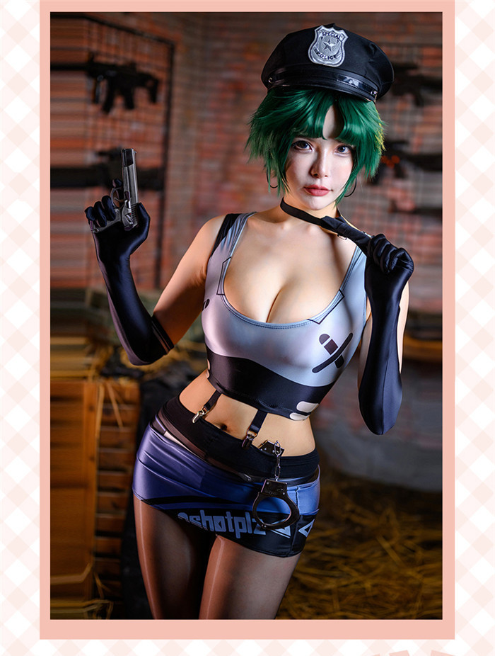 Cyberpunk Sexy Police Woman Bodysuit Zentai Jumpsuit Cosplay Costume