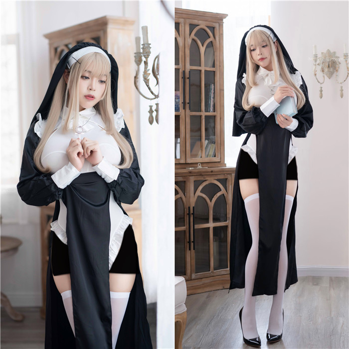 Cute and Sexy Nun Cosplay Costume