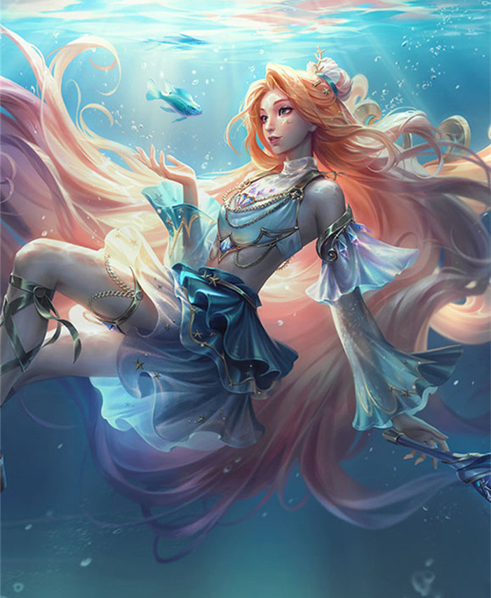 League of Legends Ocean Song Seraphine Cosplay Wig