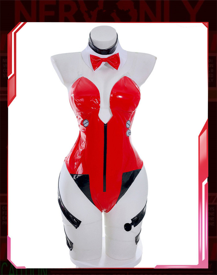 Neon Genesis Evangelion EVA Asuka Langley Sohryu Bunny Girl Bodysuit Cosplay Costume