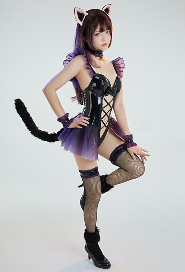 B-STYLE Sorasis Yuuka Sorai Cat Girl Bodysuit Cosplay Costume