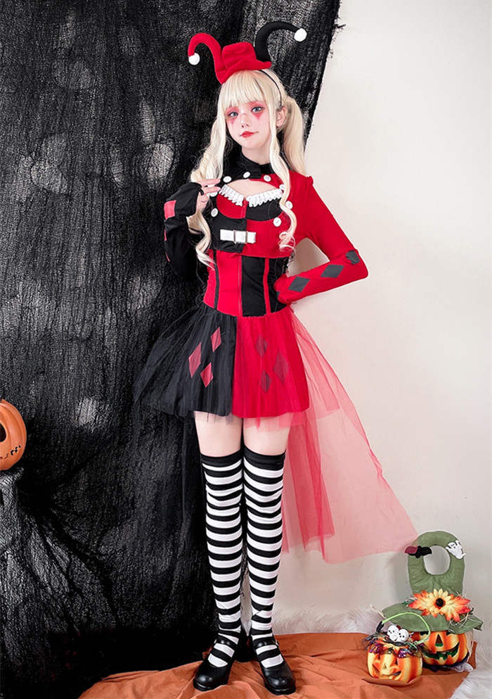 Punk Halloween Clown Suits Cosplay Costume for Women