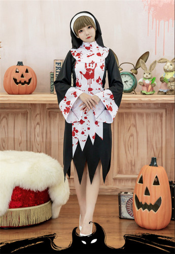 Vampire Halloween Nun Cosplay Costume