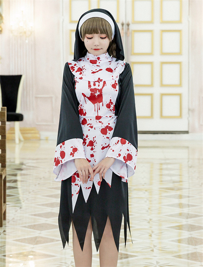 Vampire Halloween Nun Cosplay Costume