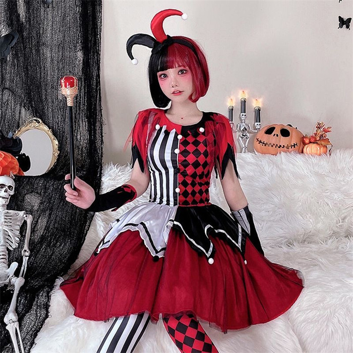 Witch Halloween Clown Suits Cosplay Costume