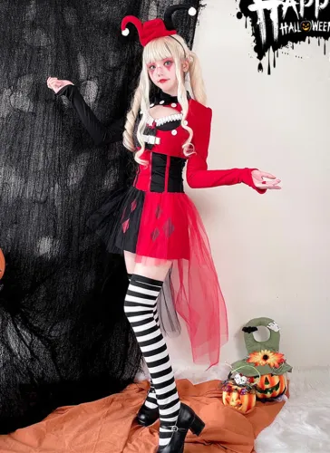 Punk Halloween Clown Suits Cosplay Costume for Women
