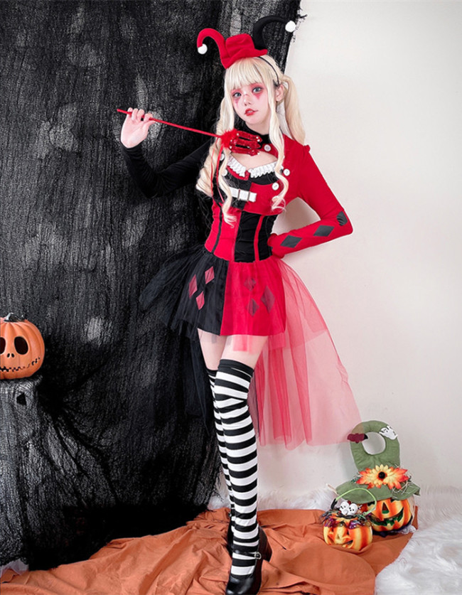 Punk Halloween Clown Suits Cosplay Costume for Women