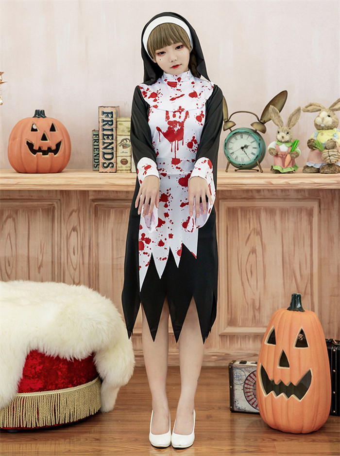 Vampire Halloween Nun Cosplay Costume