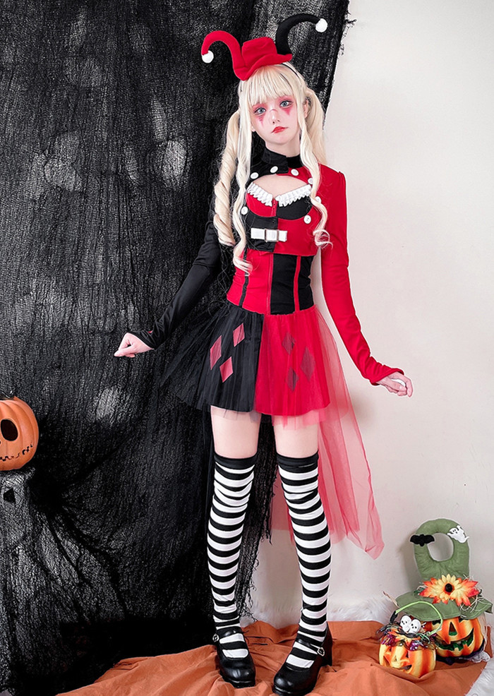 Punk Halloween Clown Suits Cosplay Costume for Women