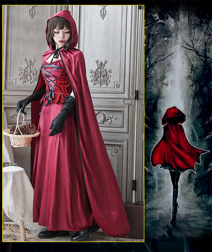 US$ 24.99 - Vampire Halloween Little Red Riding Hood Cosplay Costume -  www.cosplaylight.com