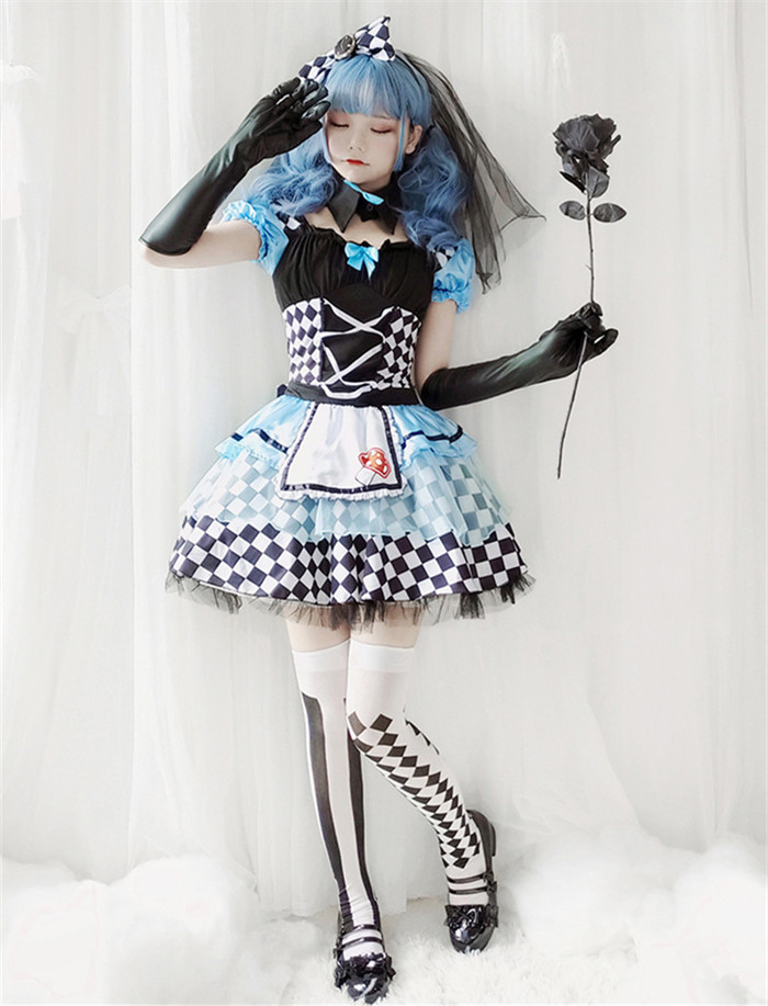 Vampire Halloween Clown Alice Maid Cosplay Costume