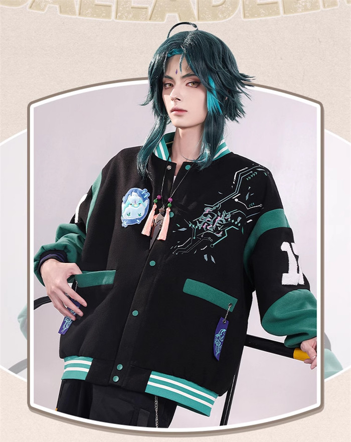Genshin Impact Xiao Derivative Baseball Uniform Daily Leisure Jacket
