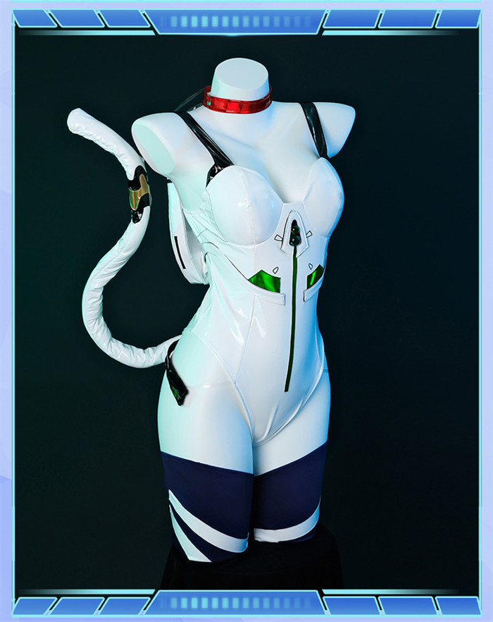 EVA Neon Genesis Evangelion Ayanami Rei Bodysuit Jumpsuit Glossy PU Cosplay Costume