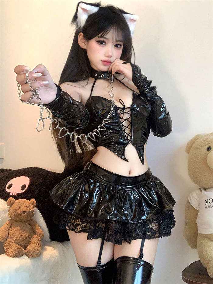 Sexy Cat Girl Club Party Maid Dress Costume