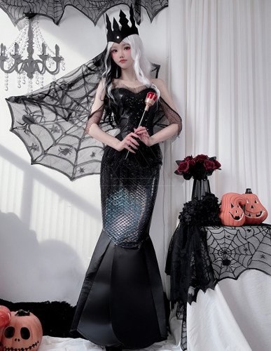 Sexy Mermaid Princess Bar Catwalk Neptune Princess Strapless Dress Halloween Costume