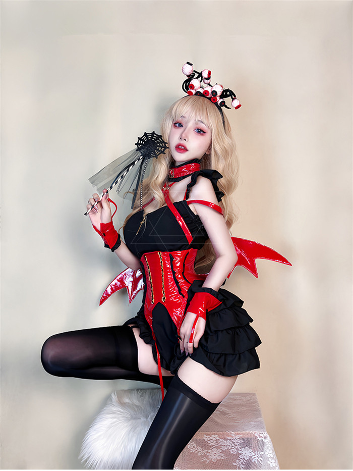Sexy Little Devil Cake Fluffy Skirt Maid Outfit Halloween Costume