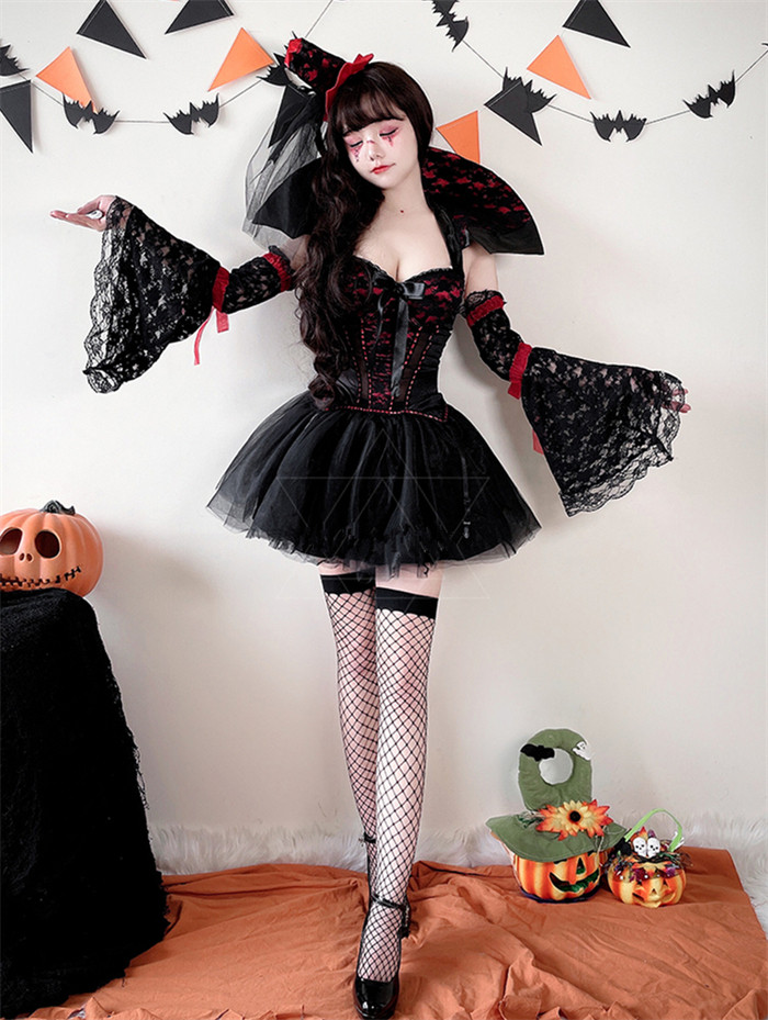 Sexy Adult Magician Witch Costume Vampire Stage Dress for Woman Halloween Costume