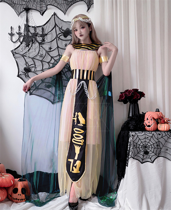 Adult Egyptian Pharaoh Cleopatra Costume Roman Greek Robe Drama Stage Dress Halloween Costume
