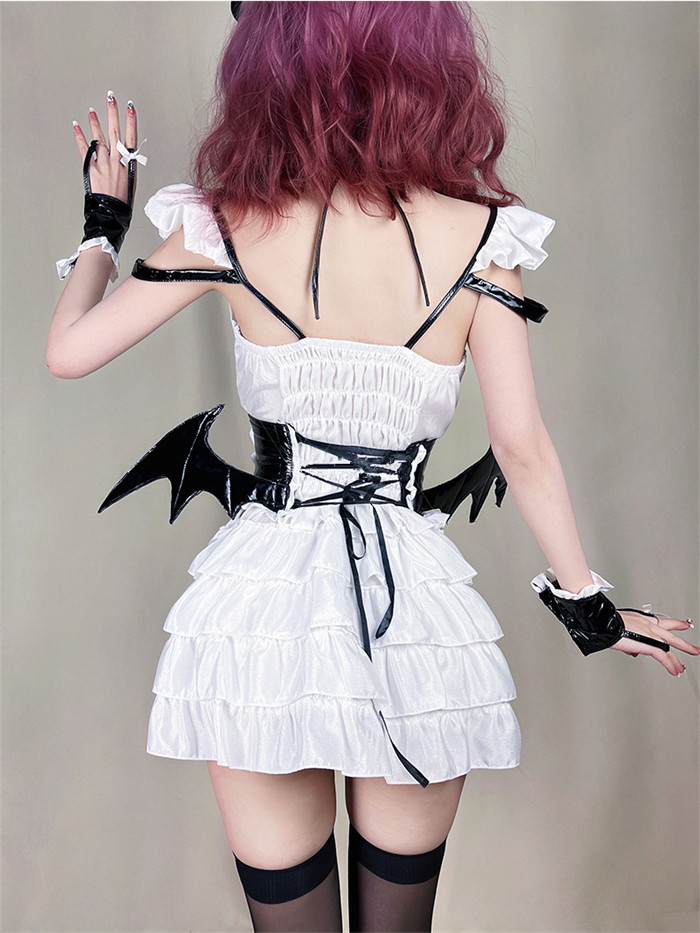 Sexy Little Devil Maid Bat Puffy Dress Halloween Costume