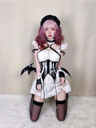 Sexy Little Devil Maid Bat Puffy Dress Halloween Costume