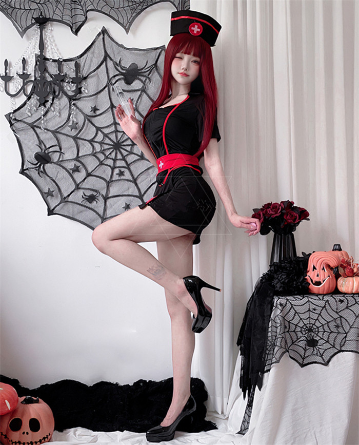 Adult Sexy Gothic Nurse Uniform Doctor Outfits for Woman Halloween Costume