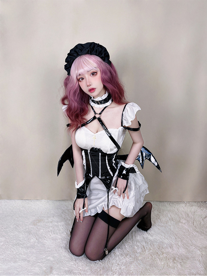 Sexy Little Devil Maid Bat Puffy Dress Halloween Costume