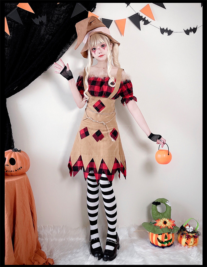 Alice Stage Drama Costume Adult Animal Kingdom Scarecrow Halloween Costume