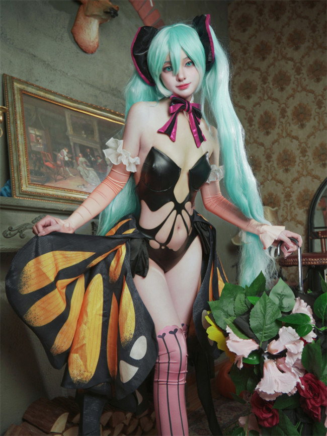 Vocaloid Hatsune Miku Swallowtail Butterfly Outfits Cosplay Costume