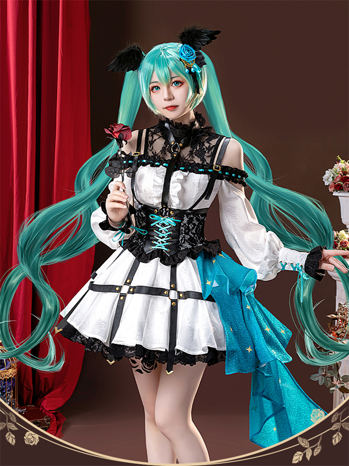 Vocaloid Hatsune Miku Rose Cage Dress Cosplay Costume