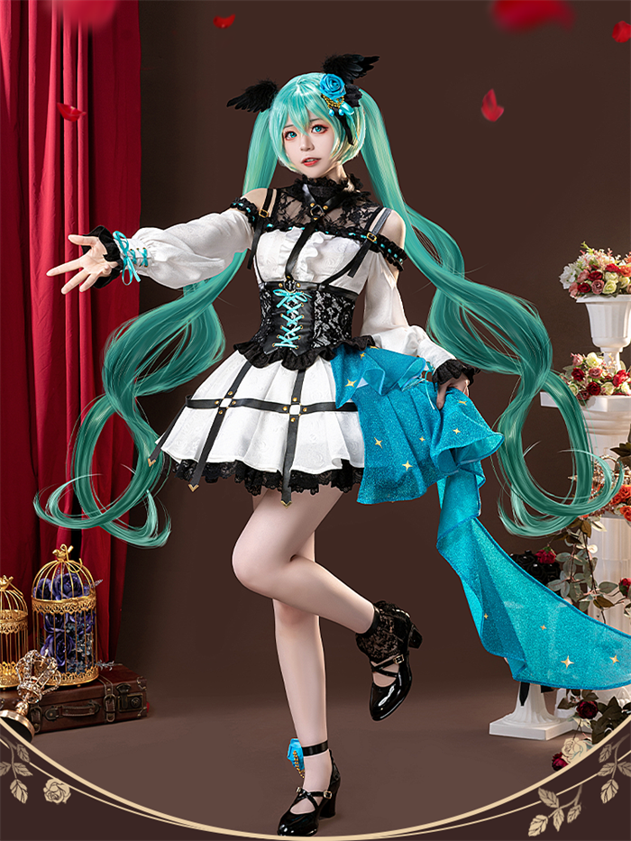 Vocaloid Hatsune Miku Rose Cage Dress Cosplay Costume