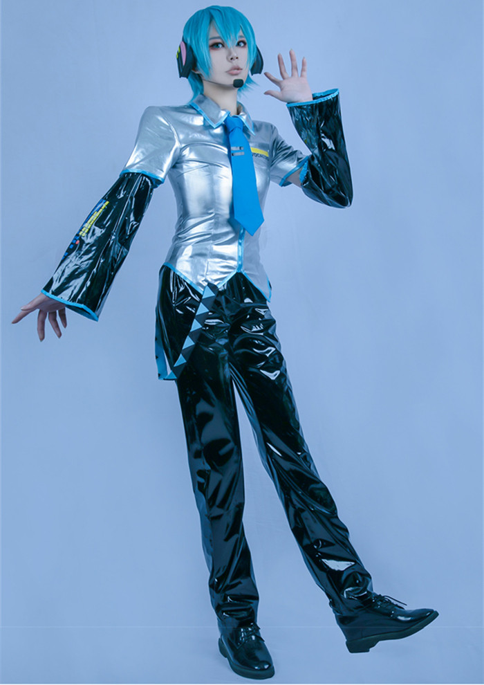 Vocaloid Hatsune Miku Patent Leather Male Outfits Cosplay Costume