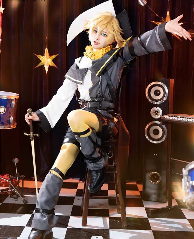 Vocaloid Hatsune Miku Twins Kagamine Rin and Kagamine Len Cosplay Costume and Wig