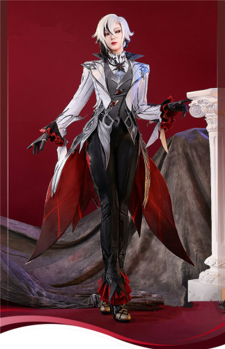Genshin Impact the Knave Arlecchino Cosplay Costume and Wig