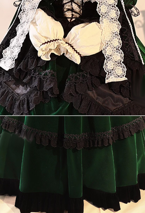 Rozen Maiden Suiseiseki Retro Rococo Doll Lolita Cosplay Costume