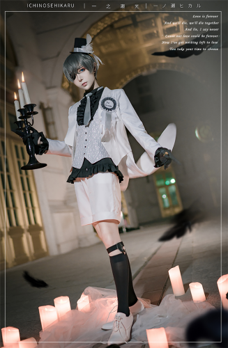 Black Bulter Kuroshitsuji Ciel Phantomhive Suit and Elizabeth Ethel Cordelia Midford Dress Cosplay Costume