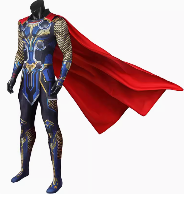 The God of Thunder 4 Thor: Love and Thunder Thor Odinson Jumpsuit Zentai Halloween Cosplay Costume