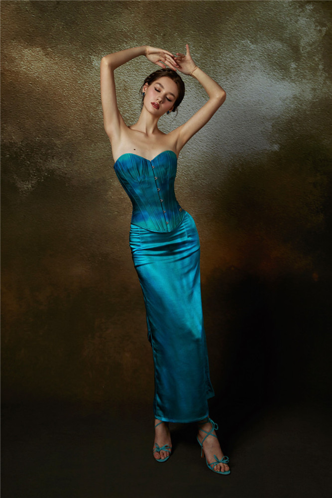 Blue Sea Shell Corset Sexy Dress Costume