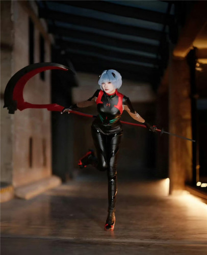 Neon Genesis Evangelion EVA  Ayanami Rei Bodysuit Jumpsuit PU Zentai Cosplay Costume