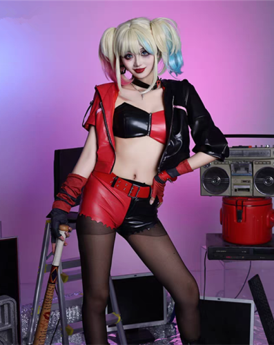 Suicide Squad Harley Quinn The Clown's Girl Halloween Baseball Uniform Cosplay Costume