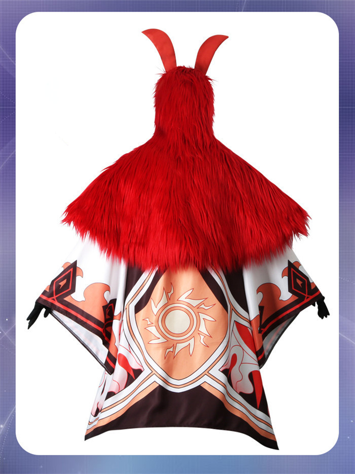 Genshin Impact Game Wool Hooded Halloween Abyss Mage Mascot Cosplay Costume