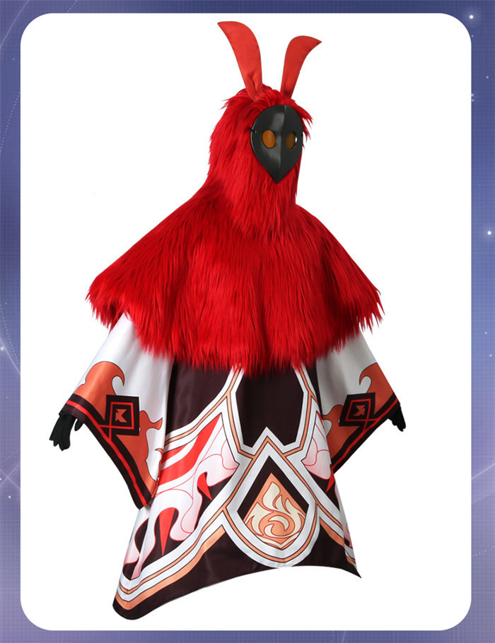 Genshin Impact Game Wool Hooded Halloween Abyss Mage Mascot Cosplay Costume