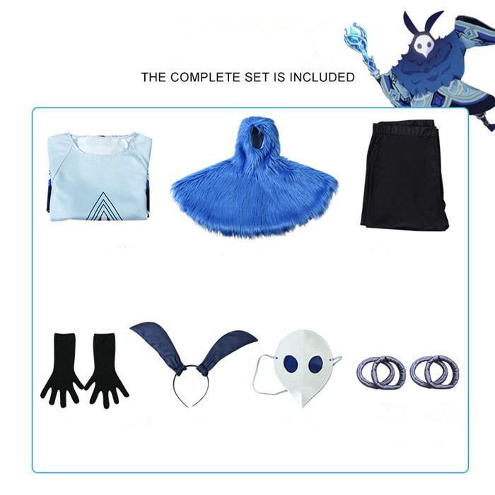 Genshin Impact Game Wool Hooded Halloween Abyss Mage Mascot Cosplay Costume