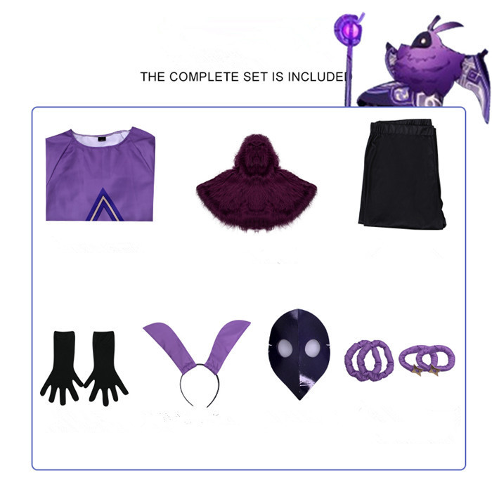 Genshin Impact Game Wool Hooded Halloween Abyss Mage Mascot Cosplay Costume