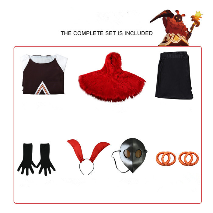 Genshin Impact Game Wool Hooded Halloween Abyss Mage Mascot Cosplay Costume
